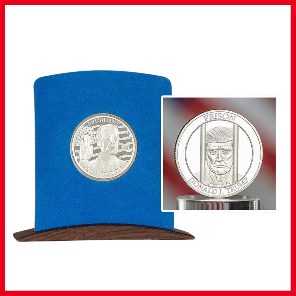 Joe Biden 2024 Collectible Medallions – 2-Pack Gold & Silver-Tone Souvenir Set
