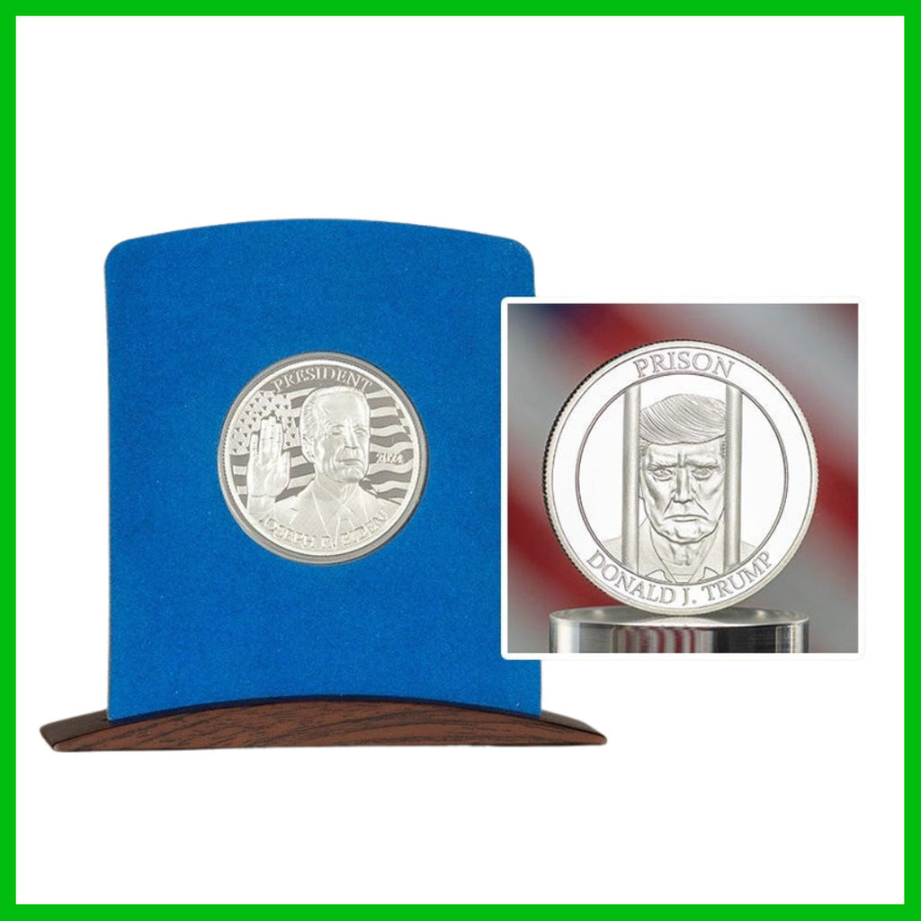 Joe Biden 2024 Collectible Medallions – 2-Pack Gold & Silver-Tone Souvenir Set