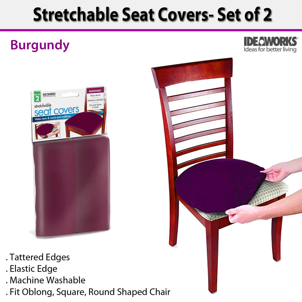 Stretchable Seat Covers – Set of 2 [Burgundy]
