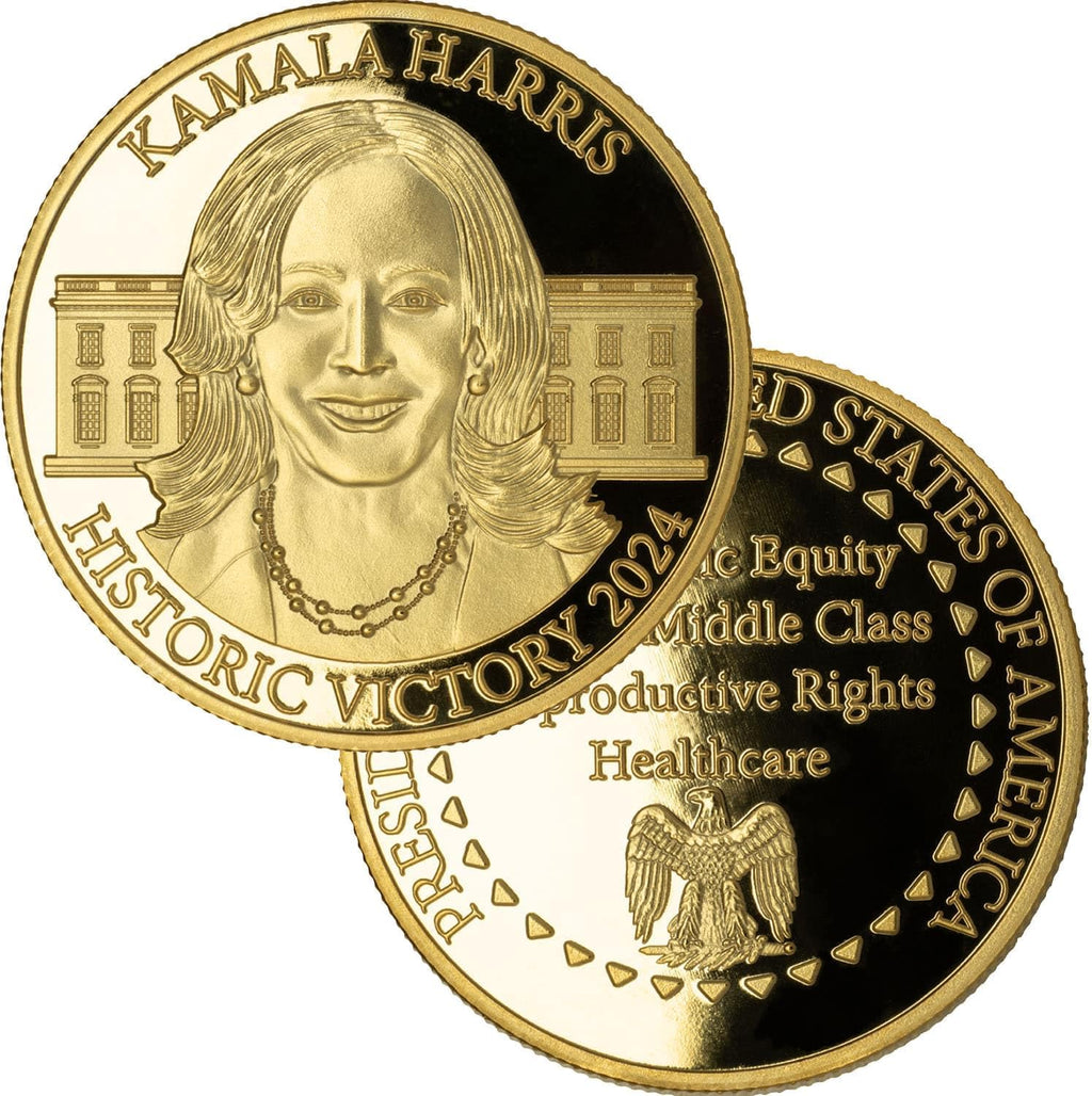 Kamala Harris 2024 Commemorative Coin – Gold-Layered Collectible