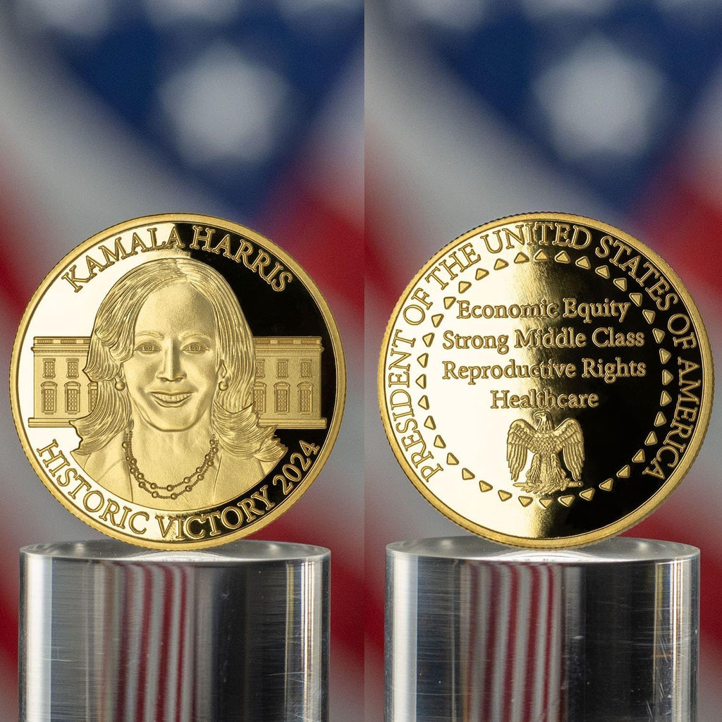 Kamala Harris 2024 Commemorative Coin – Gold-Layered Collectible