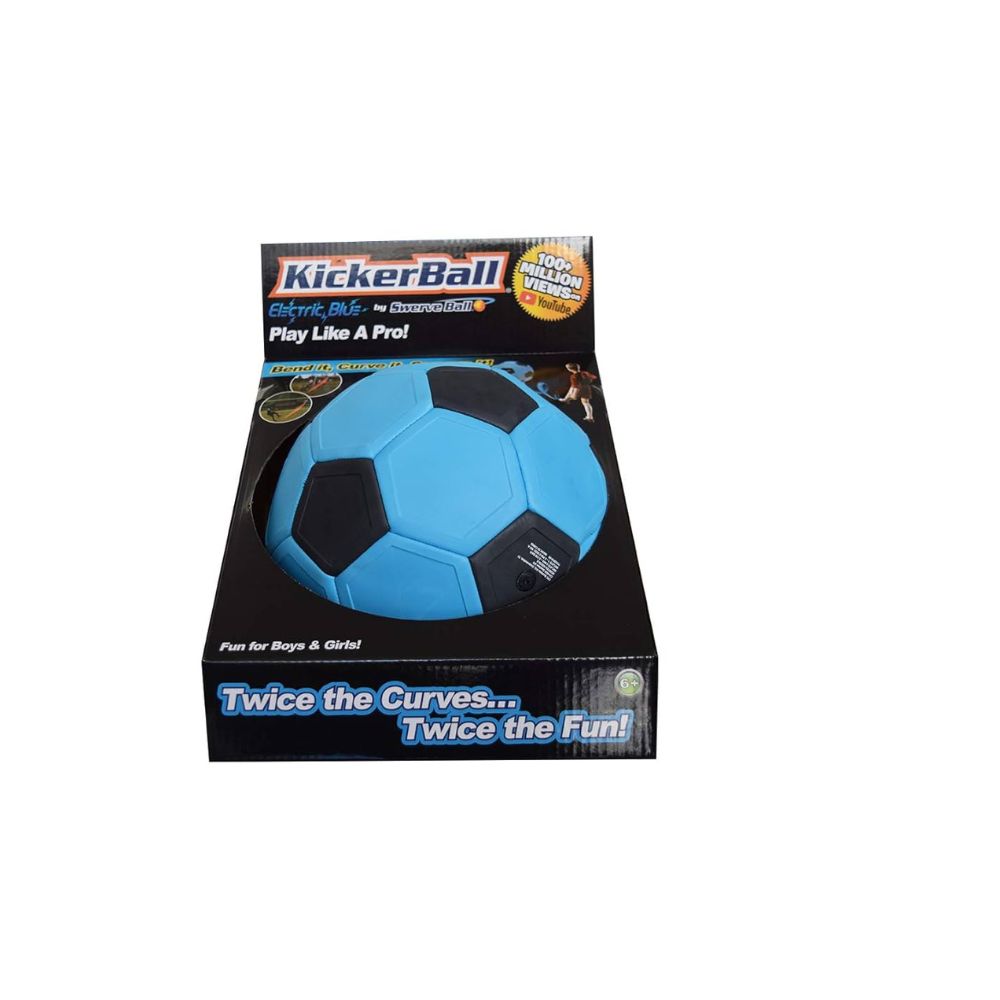 KickerBall by Swerve Sports – Curve & Trick Soccer Ball – Electric Blue