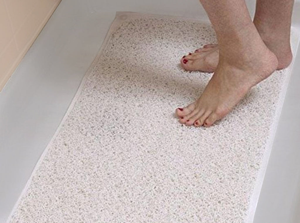 Non-Slip Shower Rug - For Shower or Bath (30 x 18) White