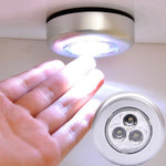 Round Stick 'N' Click - Peel and Stick LED Lights - Set of 3 - Silver -MO