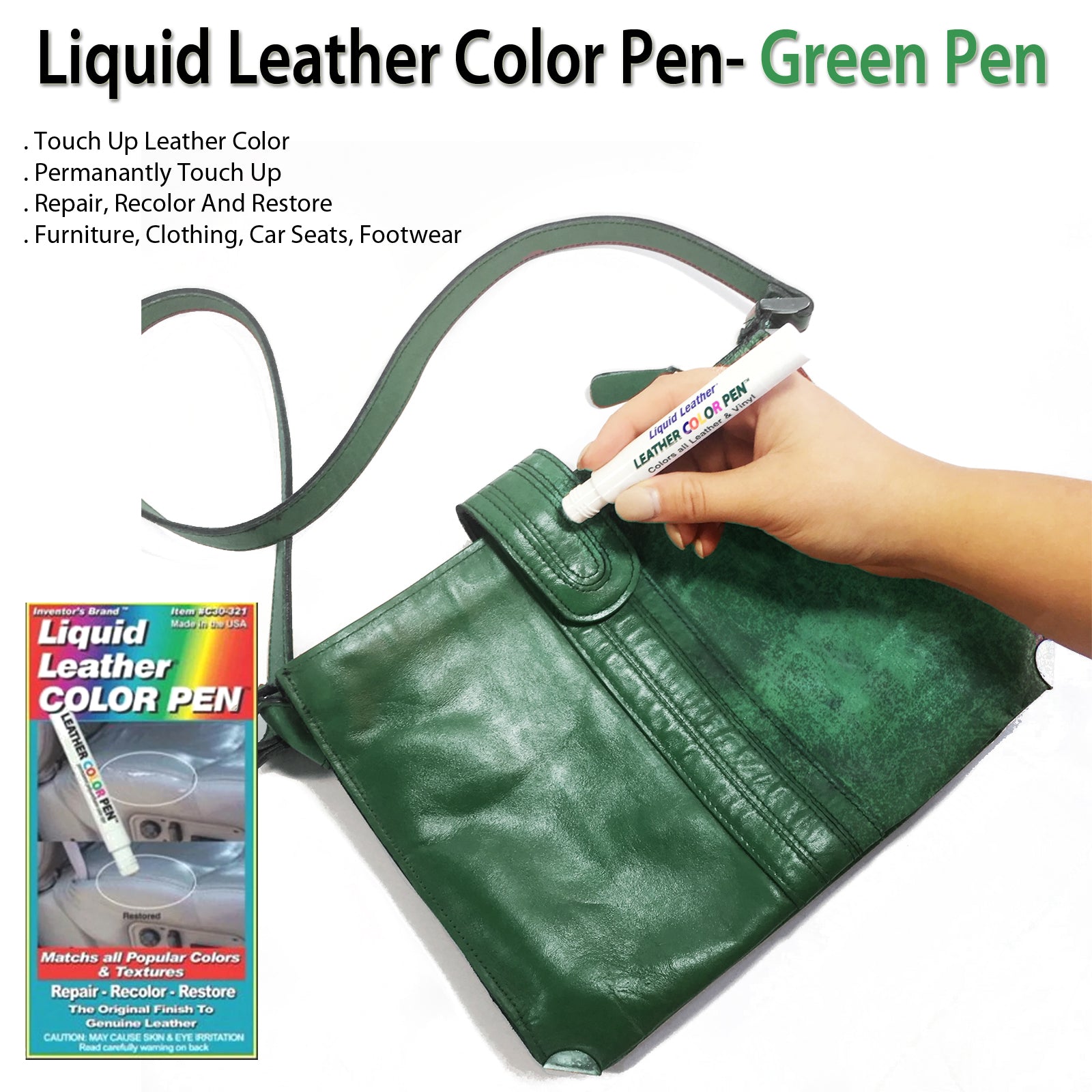Liquid Leather Color Pen Repair Recolor Green Pen