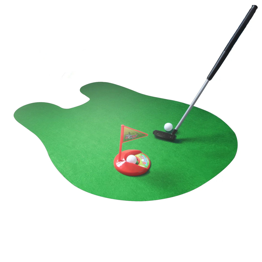 Toilet Golf Ball Toy Set Anti-Slip Lawn Mat with Simulative Golf Set Mini Novel Stool Game Gift for Golfer New Fashion Plaything