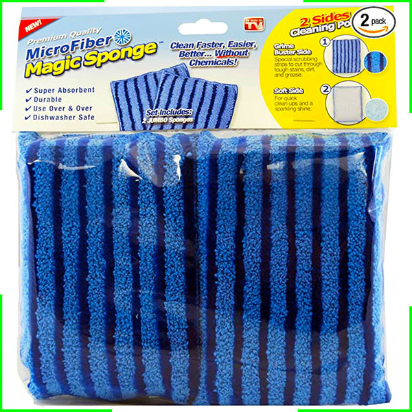 Magic Microfiber Jumbo Sponges - 2 Pack