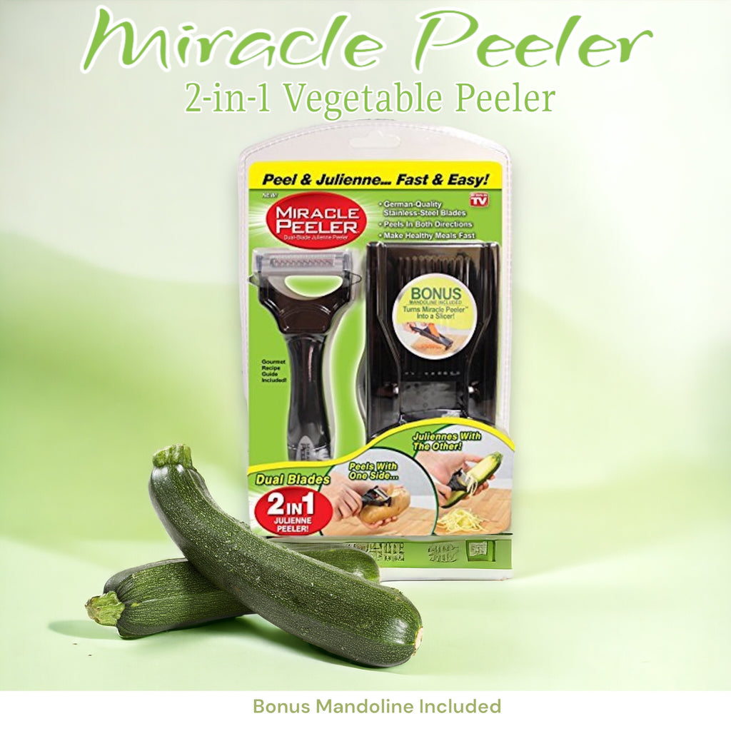 Miracle Peeler 2-in-1 Vegetable Peeler with Bonus Mandoline Included
