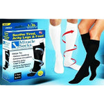 Miracle Socks Anti-fatigue Compression Socks, White- Small/Medium