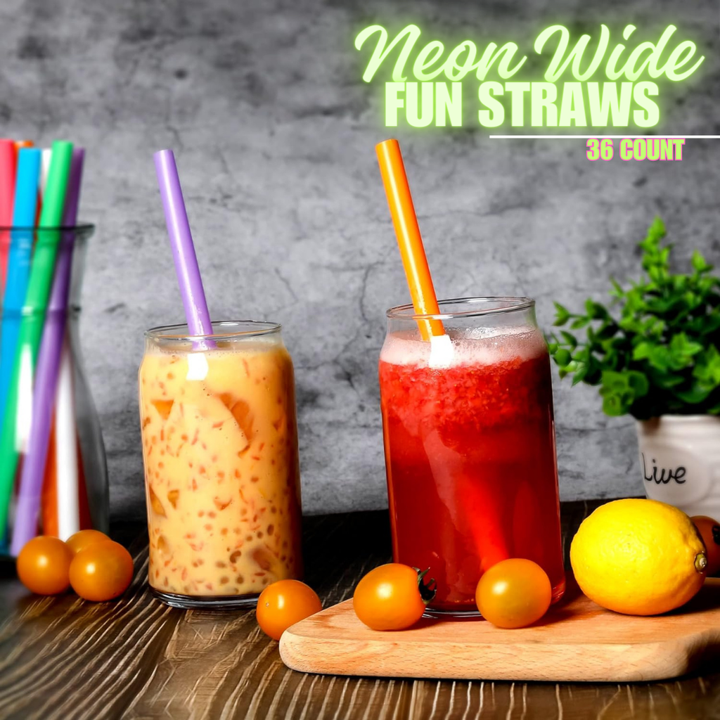 Neon Wide Fun Straws (36 ct)