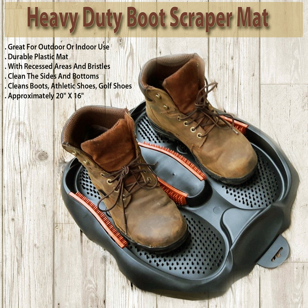 Boot Sweeper Mat Heavy Duty Boot Scraper Mat Clean Sides & Bottoms All Footwear ...