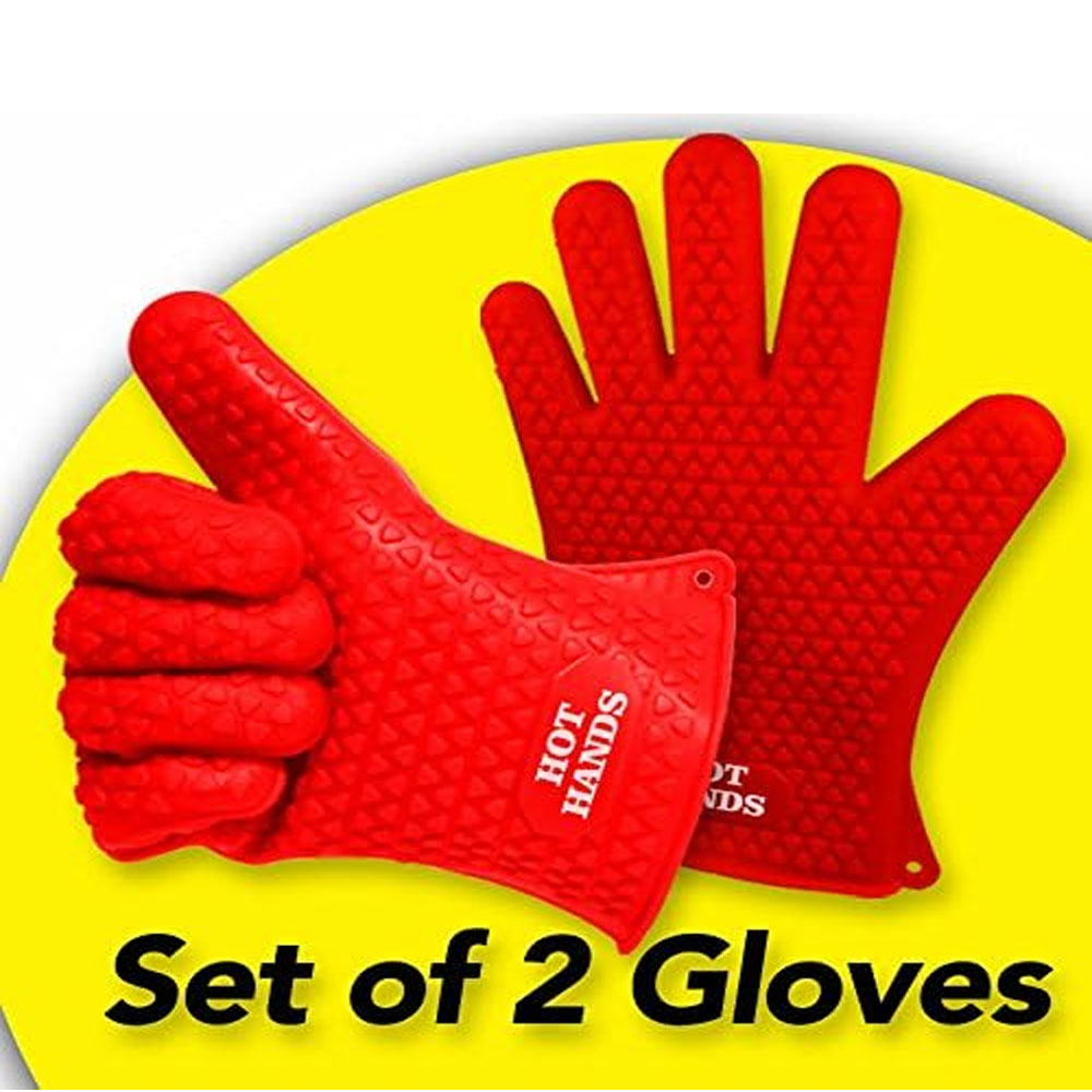 Hot Hands Non-Slip Silicon Cooking Glove Kitchen Baking 2 pack