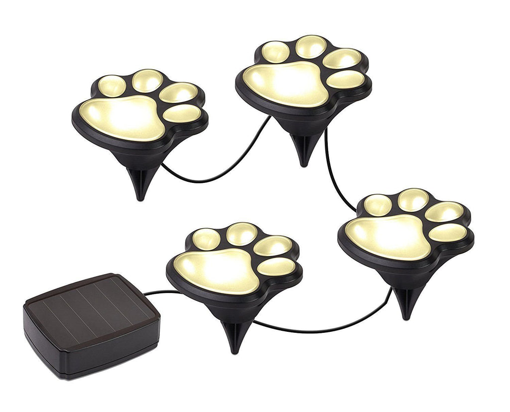 WALLFIRE LED Paw Decor Solar Light, 4 Solar Dog Cat Animal Paw Print WALLFIRE LED Paw Decor Solar Light, 4 Solar Dog Cat Animal Paw Print