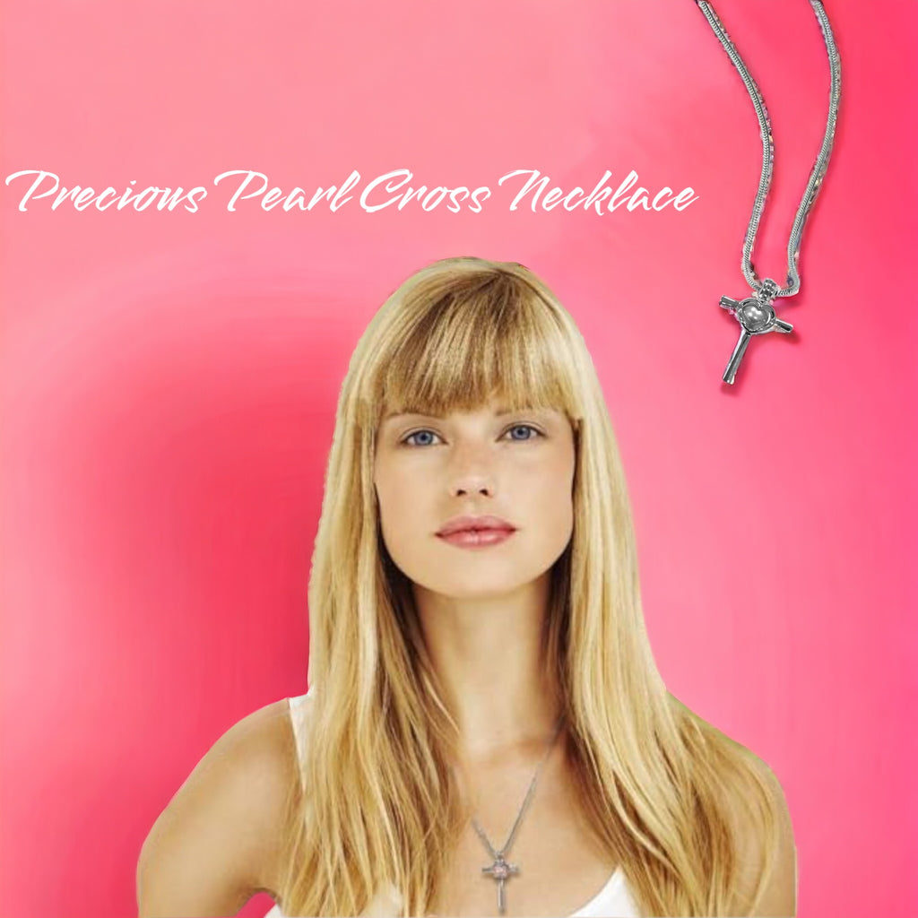 precious pearl cross necklace