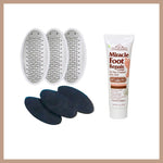 Replacement Blades with Emery Pads, and Miracle Foot Repair Cream Fast Relief for Dry Cracked Itchy