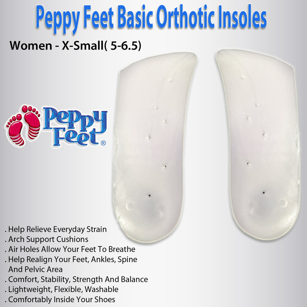 Peppy Feet Basic Orthotic Insoles - Women - X-Small( 5-6.5)