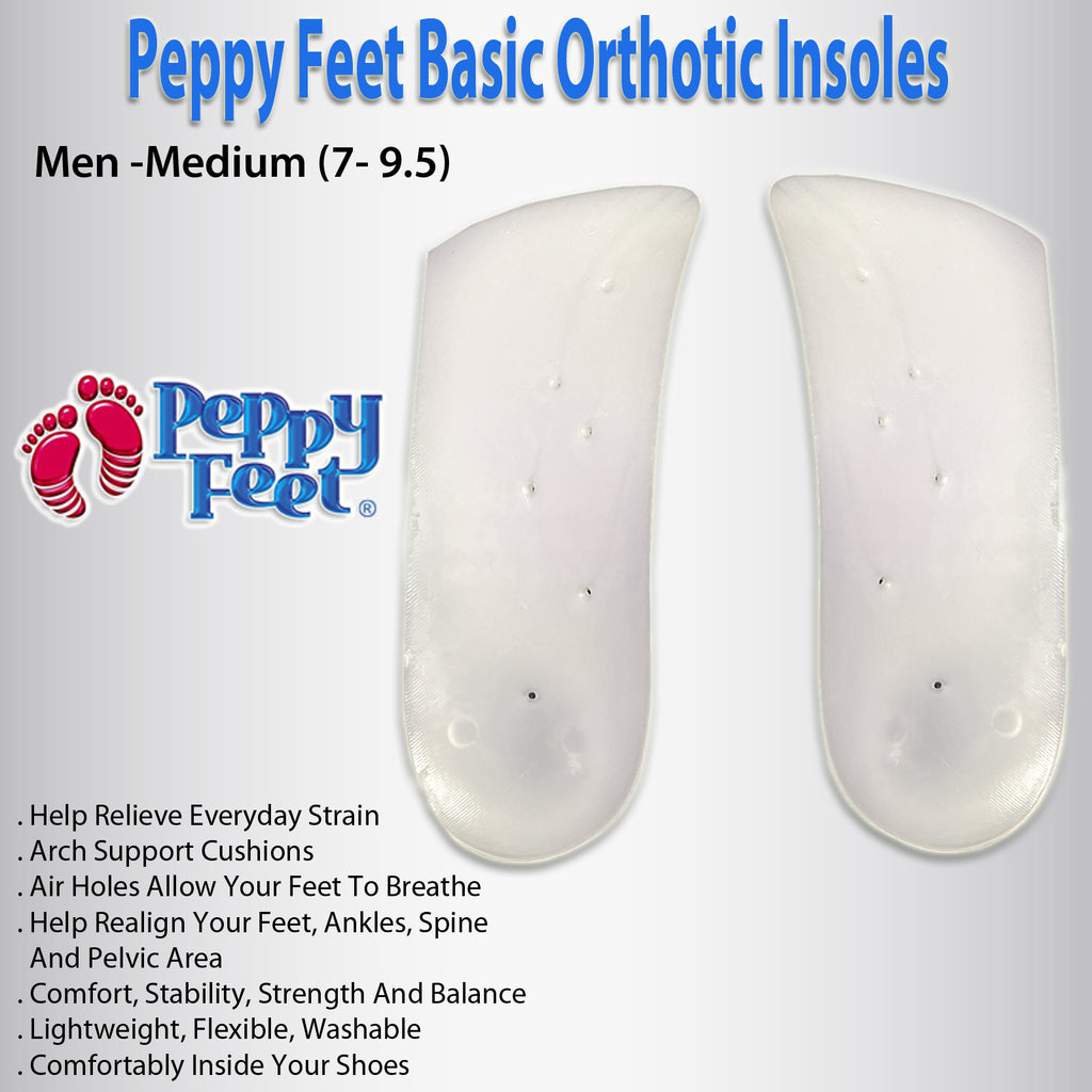 Peppy Feet Basic Orthotic Insoles - Men - Large (10-11.5)