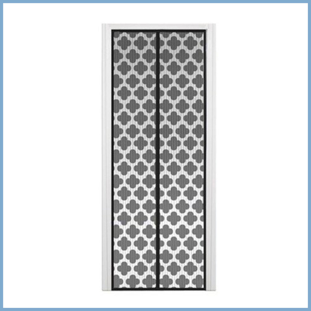 Eternal Lifestyle Hands Free Mesh Door - Floral Design - Black