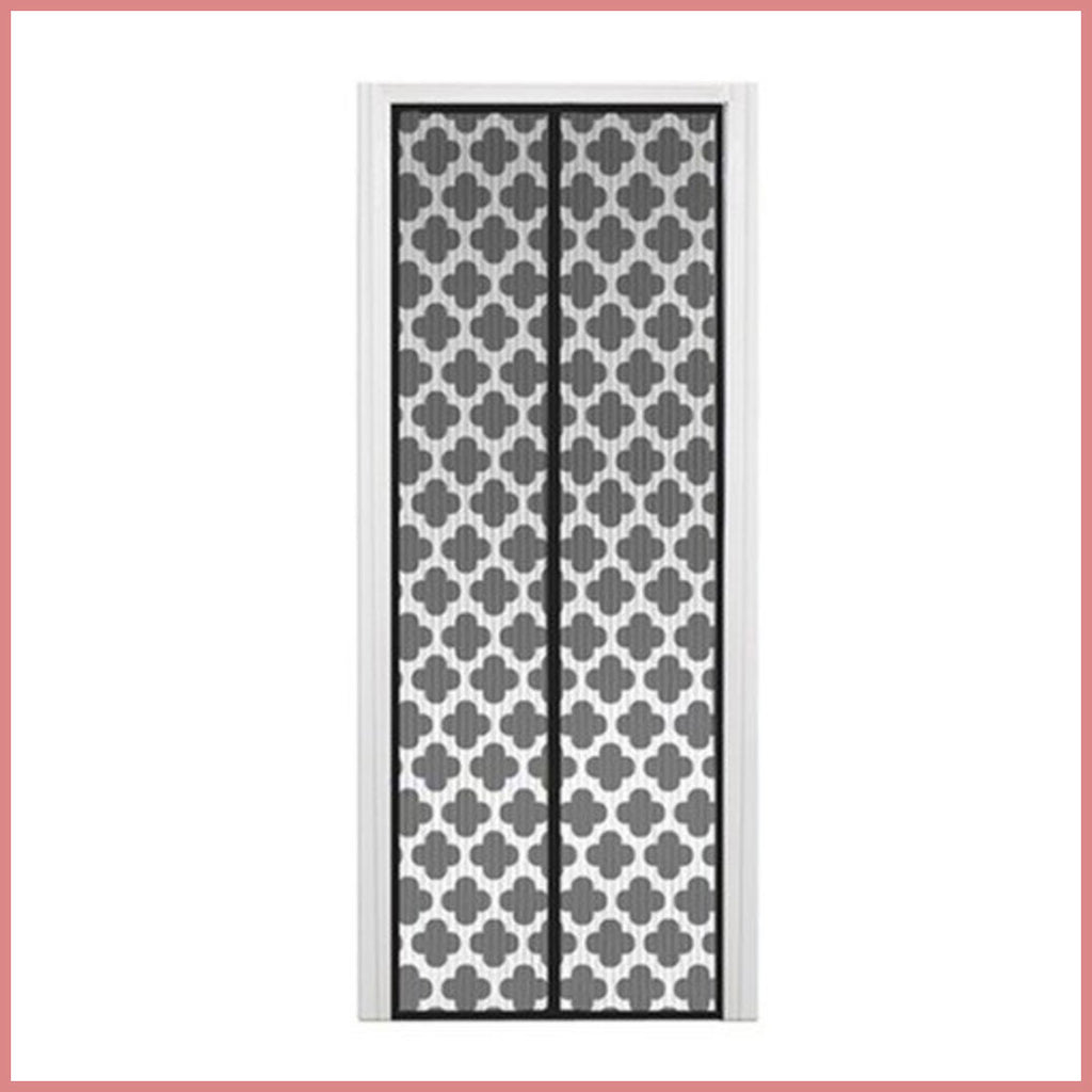 Eternal Lifestyle Hands Free Mesh Door - Floral Design - Black