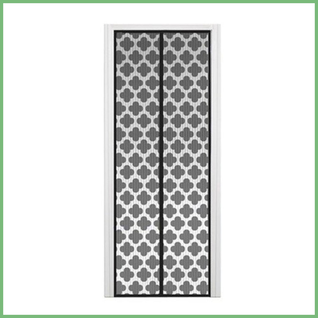 Eternal Lifestyle Hands Free Mesh Door - Floral Design - Black