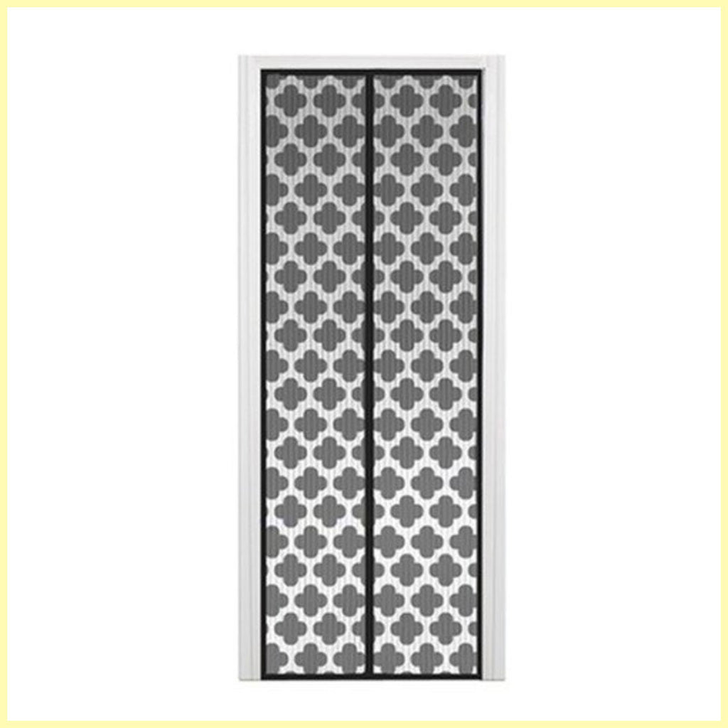 Eternal Lifestyle Hands Free Mesh Door - Floral Design - Black