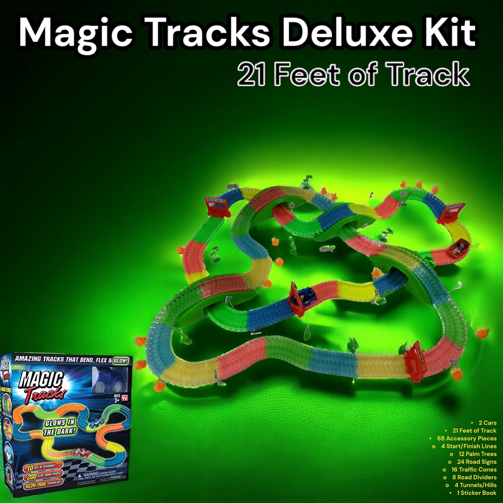Magic Glowing Race Tracks Remote Control Deluxe Kit Cars