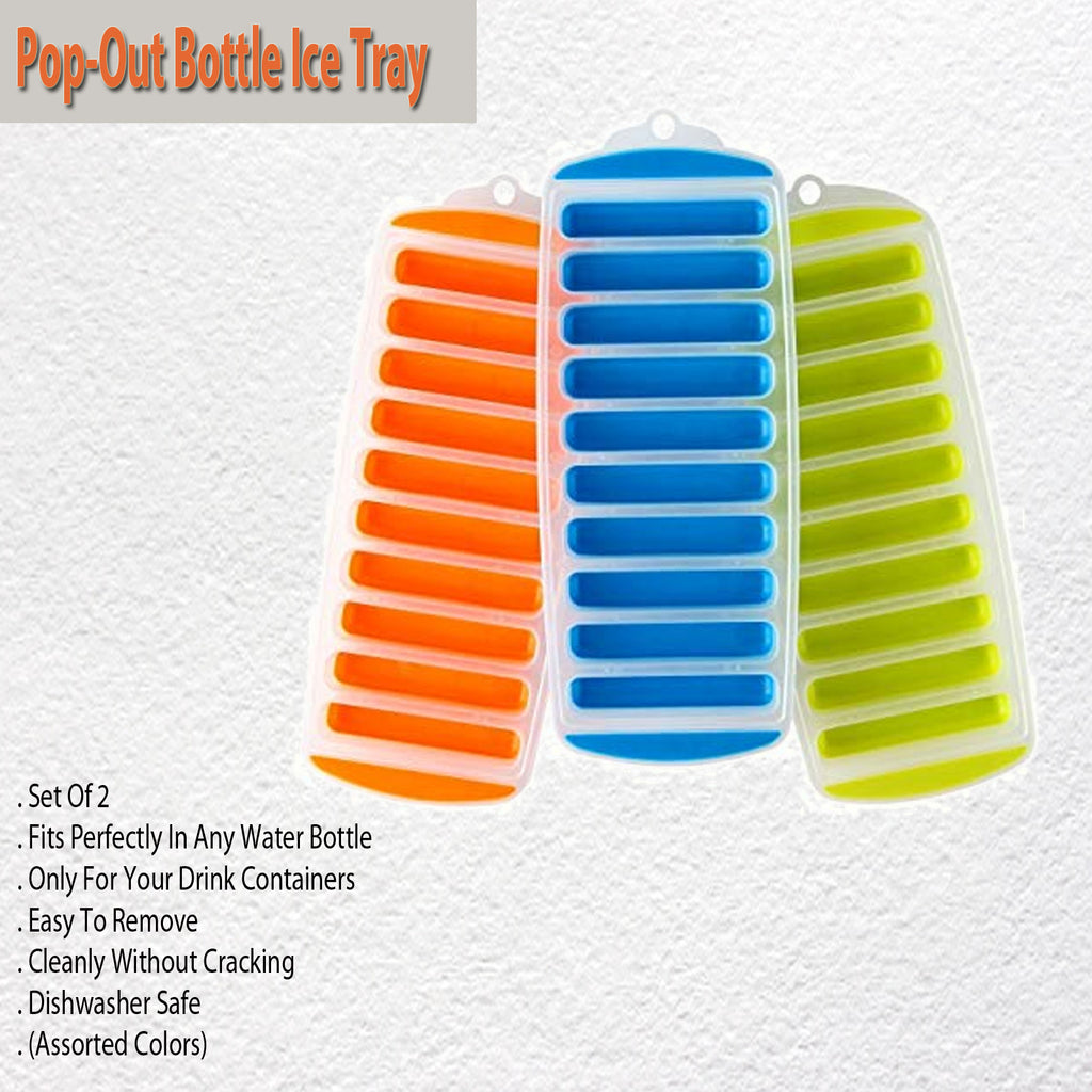 Pop-Out Bottle Ice Tray: Perfectly Shaped Ice for Bottles – Set of 2