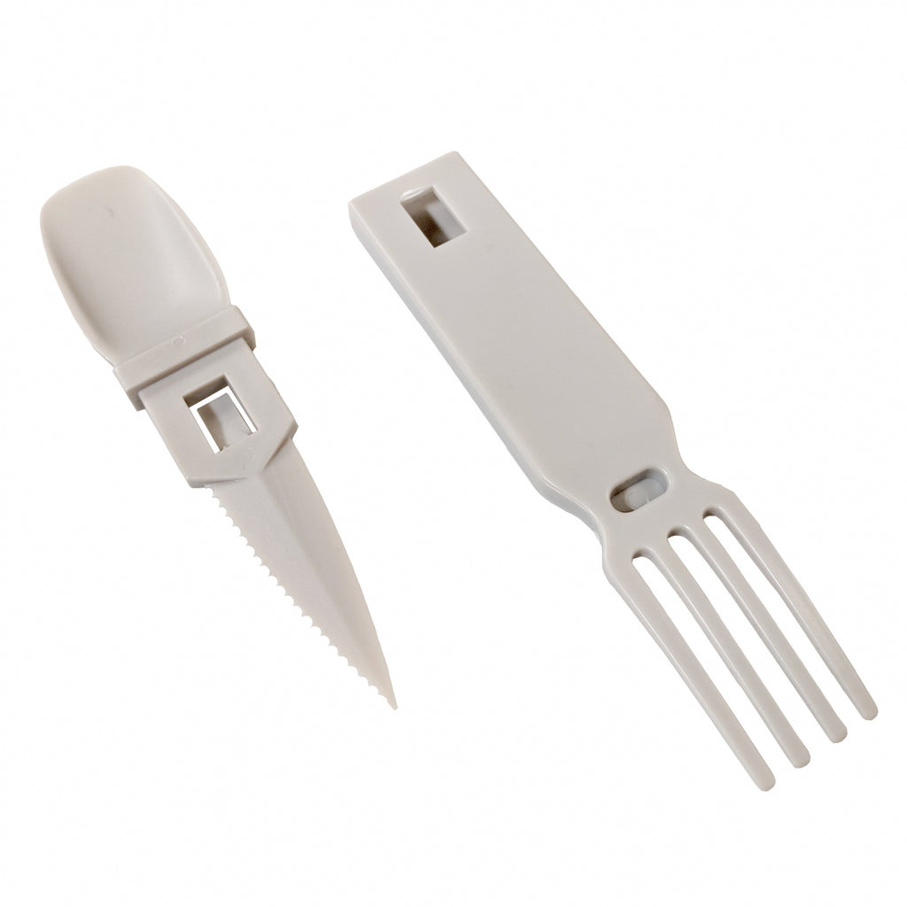 4-IN-1 Snapatite+ Detachable Utensil - Fork, Knife, Spoon and Bottle Opener ( Light Grey)