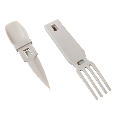 4-IN-1 Snapatite+ Detachable Utensil - Fork, Knife, Spoon and Bottle Opener ( Light Grey)