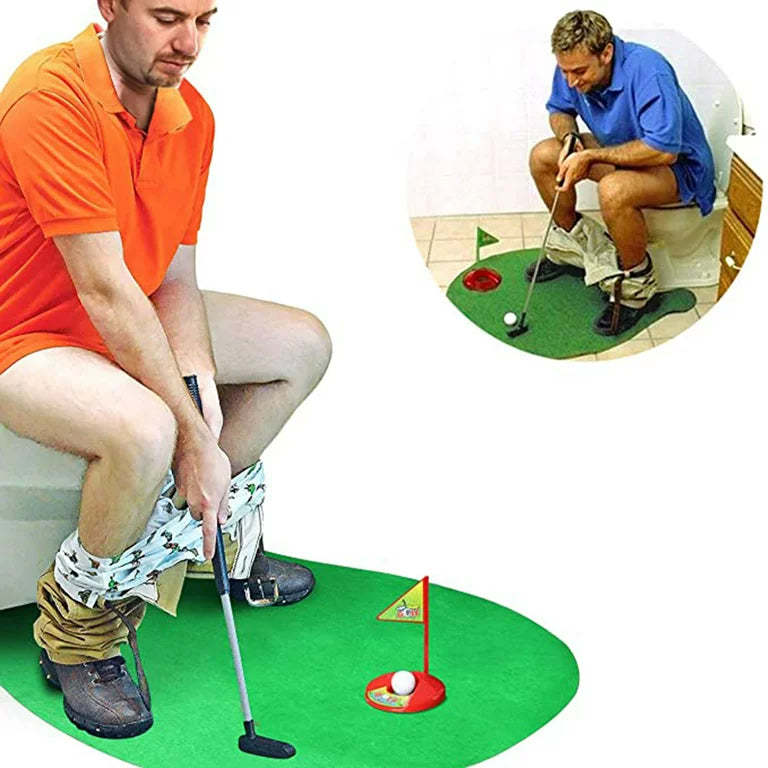 Mini Toilet Golf Toy Set Toilet Time Golf Game Set Funny Joke Entertainment  Sports Toys Training Accessory Gift for Birthday