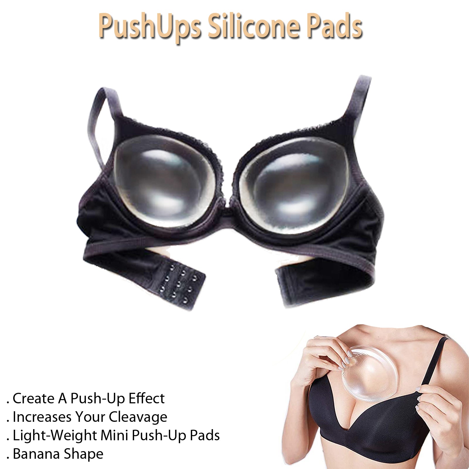 Womens Bra Inserts Silicone Breast Enhancer Shaper Push up Bra Pads Bikini  Gel Inserts Swimsuit Pads( Skin Color)