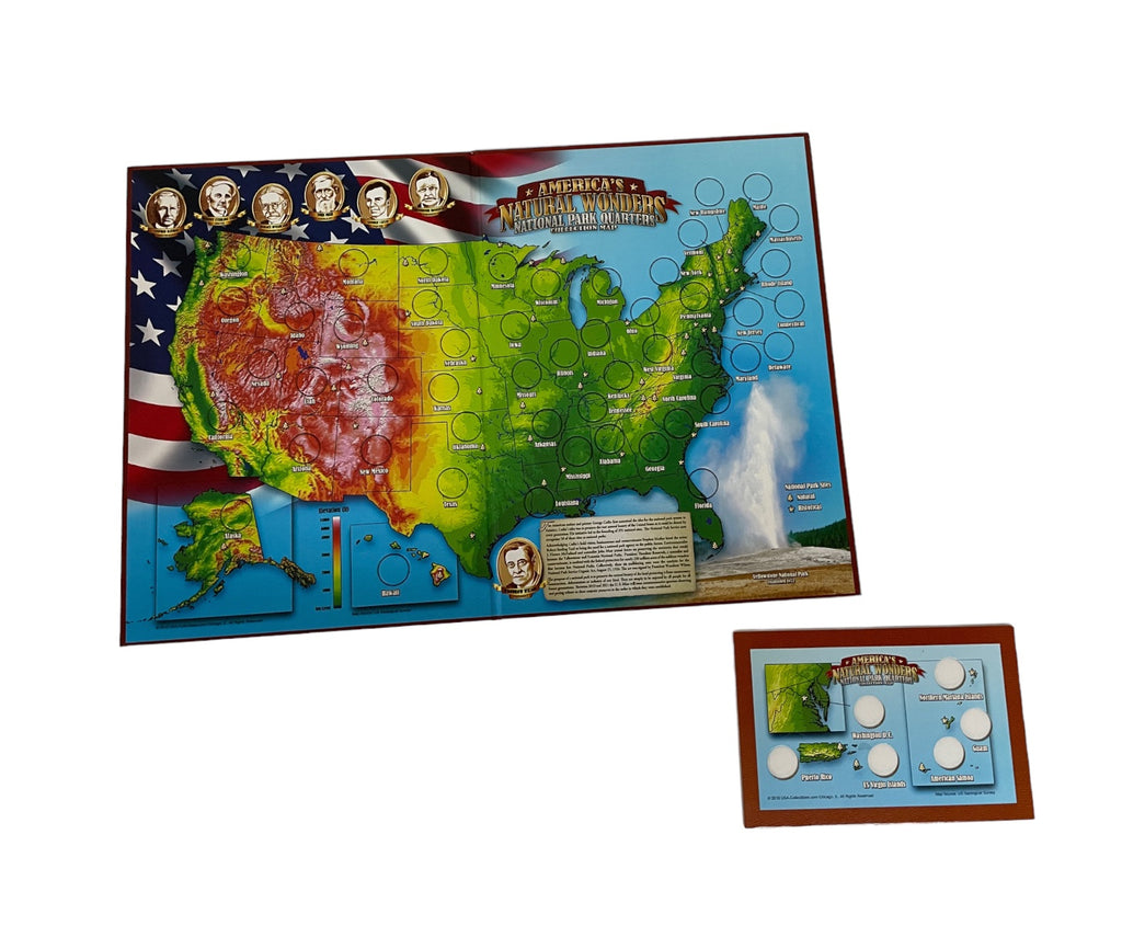 America’s Natural Wonders: A Map of National Parks Quarters