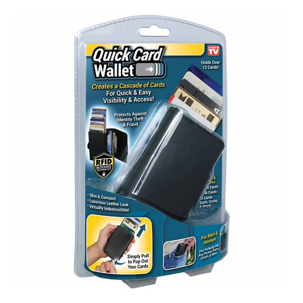 Quick Card Wallet - Protects Against Identity Theft & Fraud RFID Blocking Sleek Design Aluminum Card Holder - MEN WOMEN