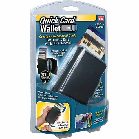 Quick Card Wallet - Protects Against Identity Theft & Fraud RFID Blocking Sleek Design Aluminum Card Holder - MEN WOMEN