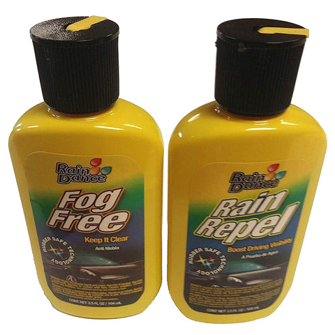 Lot 2 Raind Repel And Fog Free - Non-Stick Surface Stops Fogging Steaming Glass Mirrors Windshield Window Treatment Easily Apply 3.5 Ounces Bottle