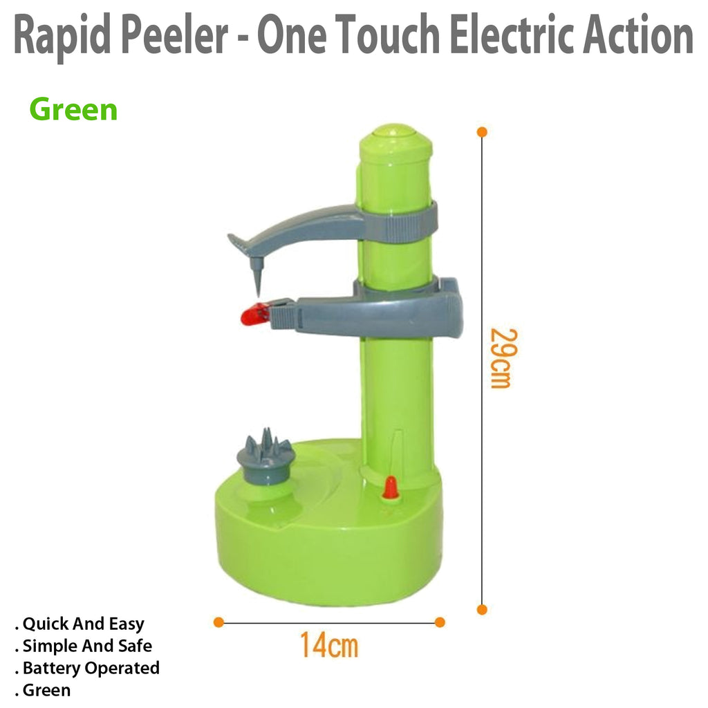 Rapid Peeler - One Touch Electric Action for Effortless Peeling (Green)