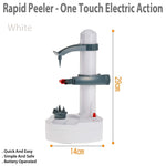 Rapid Peeler - One Touch Electric Action for Effortless Peeling (White)