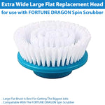 Extra Wide Large Flat Replacement Head for use with FORTUNE DRAGON Spin Scrubber