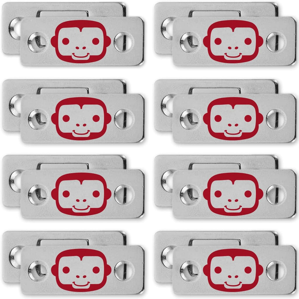 RUBY Monkey Magnets AS-SEEN-ON-TV, Cabinet and Drawer Magnet Sets, Fast and Easy Installation, Just Peel & Stick, Slim Design Fits Virtually Anywhere, 8 Sets