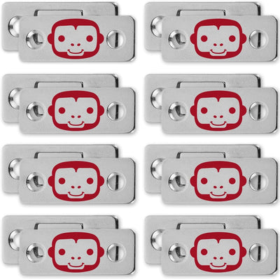 RUBY Monkey Magnets AS-SEEN-ON-TV, Cabinet and Drawer Magnet Sets, Fast and Easy Installation, Just Peel & Stick, Slim Design Fits Virtually Anywhere, 8 Sets