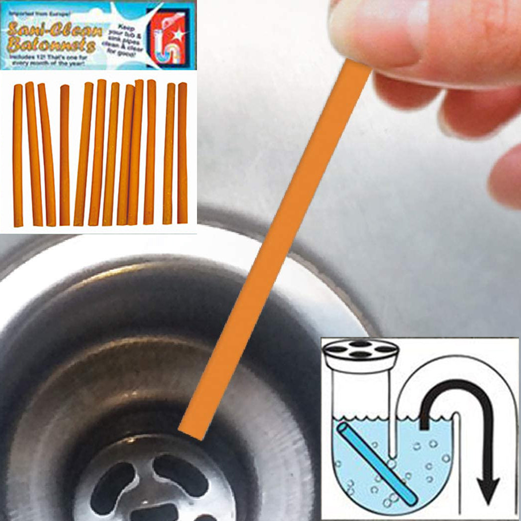 12 Pcs Drain Cleaner Sticks Sets Non-toxic Sink Clean Deodorizer