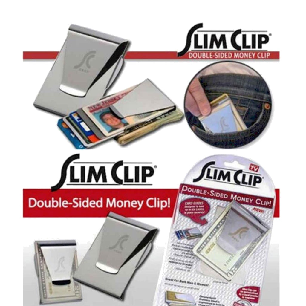 Slim Clip - Double Sided Money Clip! (Black Chrome) Two Pack