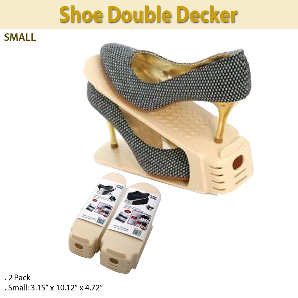 Shoe Double Decker - Efficient Space-Saving Organizer-  Small - 2 Pack