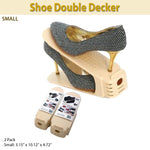 Shoe Double Decker - Efficient Space-Saving Organizer-  Small - 2 Pack