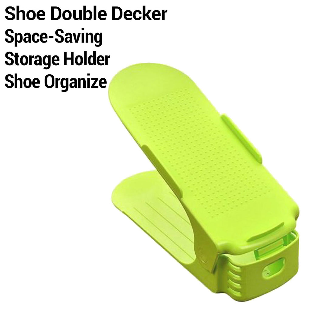 Shoe Double Decker - Efficient Space-Saving Organizer- Green