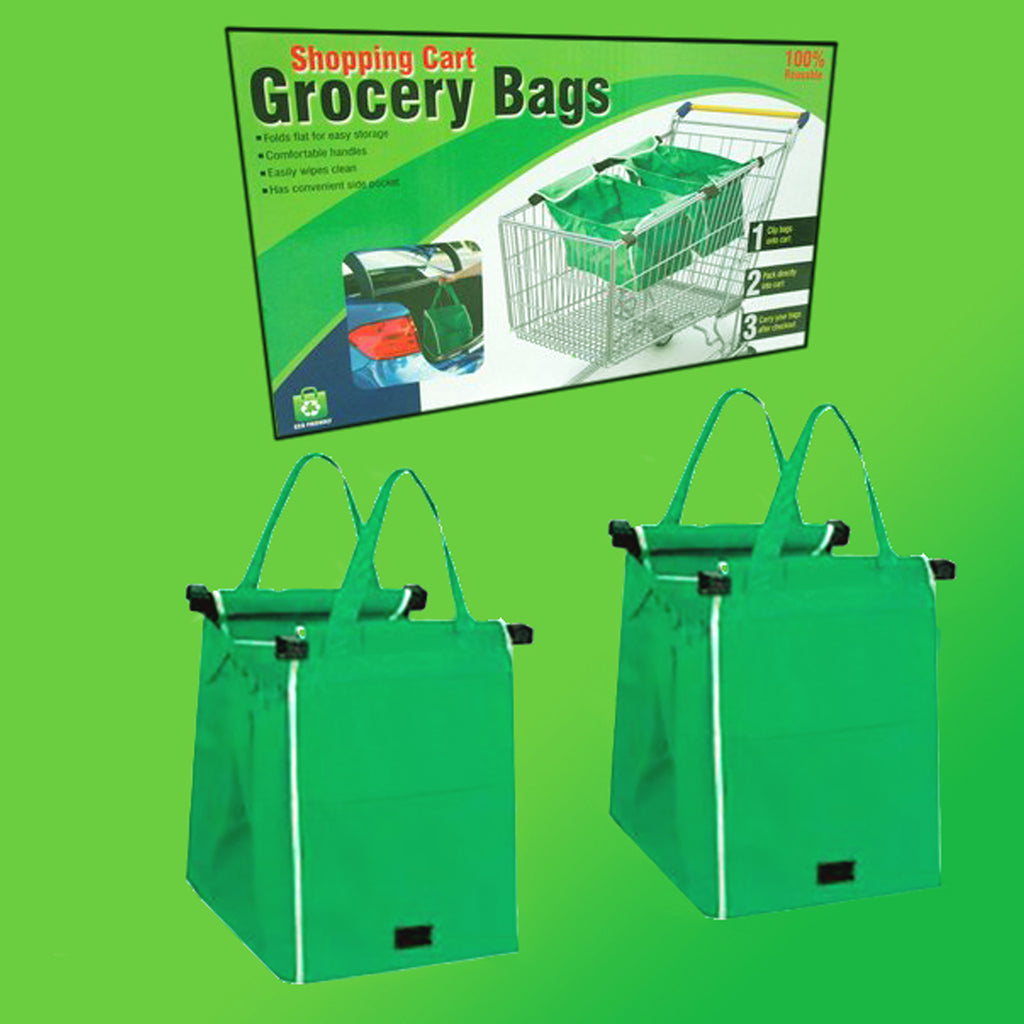 Reusable Shopping Cart Grocery Bag with Cart Clips