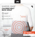 Sharper Image Calming Heat Back Wrap - Heated Lumbar Support Belt with Inflatable Compression, 3 Heat Settings, 3 Vibration Massage Modes, 27 Combinations for Back Pain Relief