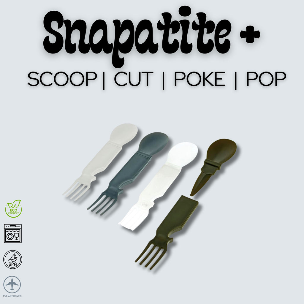 Snapatite+ 4-IN-1  Utensil Set (Clear, Olive, Grey Blue or Smoke Grey)