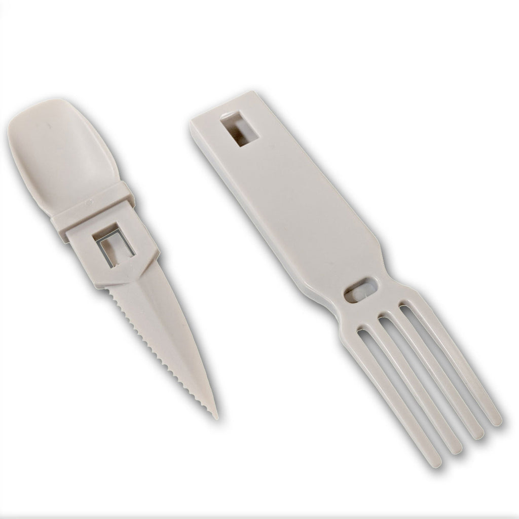 4-in-1 Snapatite+ Utensil Set - Spoon, Knife, Fork, Bottle Opener (Light Grey)