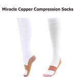 Miracle Copper Compression Socks - Large/Extra Large in White